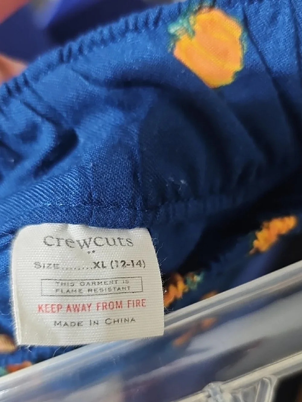 Crewcuts Navy Pj Pants with Orange Pumpkin Print Xl 12-14